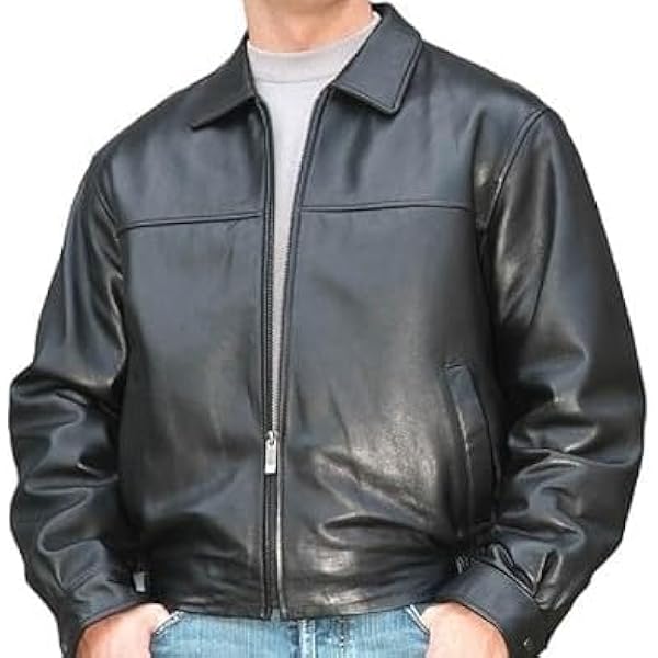 REED Men's New Zealand Lambskin Leather Jacket Small Black at